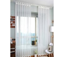 Тюль Костромской текстиль Вуаль Полоса, ширина 300 см, высота 300 см, белый 00-00000617