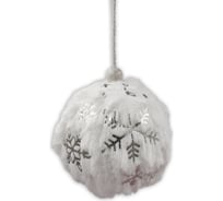 Ёлочное украшение Магия праздника Шар Снежинки белый, 8 см MAG2033