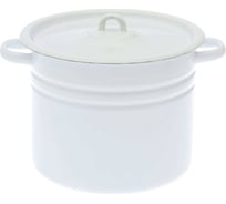 Цилиндрическая эмалированная кастрюля СТАЛЬЭМАЛЬ 9 л светлая С41622 ПС3540