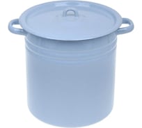 Цилиндрическая эмалированная кастрюля СТАЛЬЭМАЛЬ 12 л серо-голубая с петлей С41624.СГ ПД6287