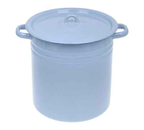 Цилиндрическая эмалированная кастрюля СТАЛЬЭМАЛЬ 12 л серо-голубая с петлей С41624.СГ ПД6287