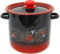 Цилиндрическая эмалированная кастрюля СТАЛЬЭМАЛЬ Розовый букет 5.5 л С-1617/4Рб ПД0955