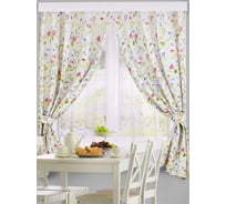 Короткие шторы для кухни Altali коллекция Фиорелла с подхватами, комплект 2 шт по 136х180 см 8-1882/1