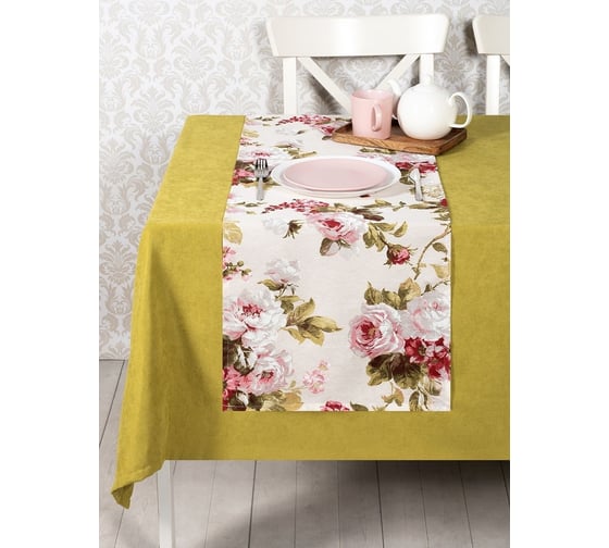 Кухонная дорожка-скатерть на стол Altali 40x140 см, коллекция Розы P798-1852/1