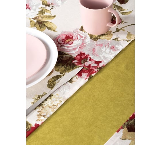 Кухонная дорожка-скатерть на стол Altali 40x140 см, коллекция Розы P798-1852/1