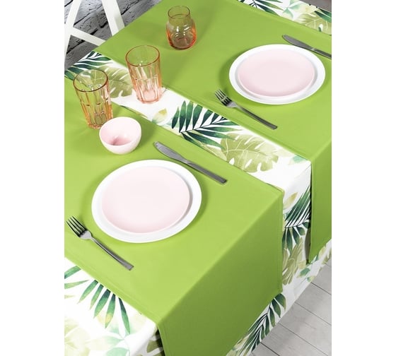 Комплект дорожки-скатерти на стол Altali, 40x140 см, 2 шт, с водоотталкивающей пропиткой, коллекция Флора 2-Z263/T