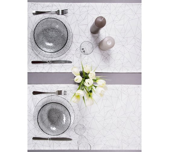 Кухонные дорожки-скатерти на стол Altali Оригами 40x140 см, 2 шт 2-3019/1