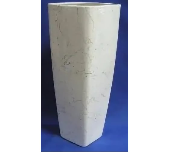 Ваза Сады Аурики 074 КВАДРАТ керамика, белая, h 31 см 051600 1