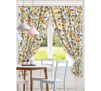 Короткие шторы для кухни Altali коллекция Листьяс подхватами, комплект 2 шт по 136х180 см 308-3097/2