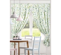 Короткие шторы для кухни Altali коллекция Хвоя с подхватами комплект 2 шт по 136х180 см 8-3047/1