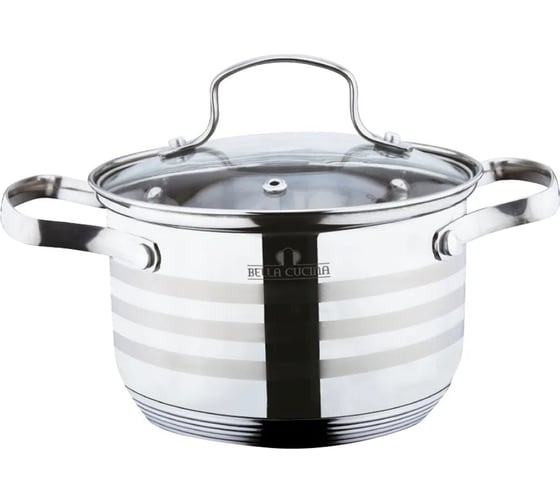 Кастрюля Bella Cucina со стеклянной крышкой, 3 л, 18 см BC-2130 2130-BC 1