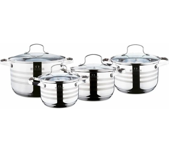Набор посуды Bella Cucina 8 предметов, 2.1 л, 2.9 л, 3.9 л, 6.6 л BC-2021 2021-BC 1
