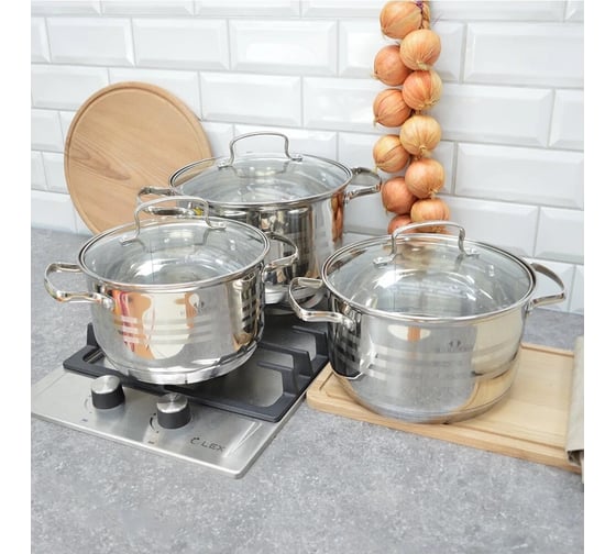 Набор посуды Bella Cucina 8 предметов, 2.1 л, 2.9 л, 3.9 л, 6.6 л BC-2021 2021-BC