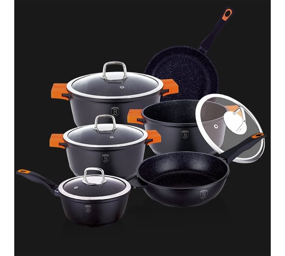 Набор посуды BerlingerHaus Granit Diamond Line 10 предметов BH-1111 1111-BH 1