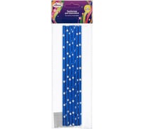 Трубочки для коктейля BOOMZEE бумажные 30 шт.(5 уп.х 6 шт.) 06_синяя со звездами 625651