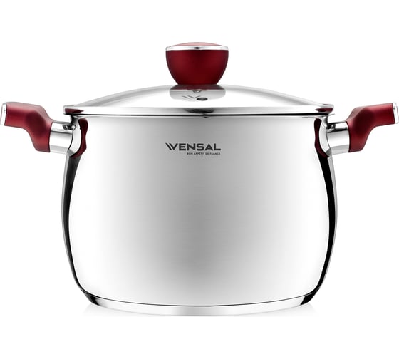 Высокая кастрюля с крышкой VENSAL Joli 6 л, из нержавеющей стали, 22 см VS1547