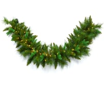 Хвойная гирлянда CRYSTAL TREES МИСТО с вплетенной гирляндой длина 150 см, диам. 28 см KP6328