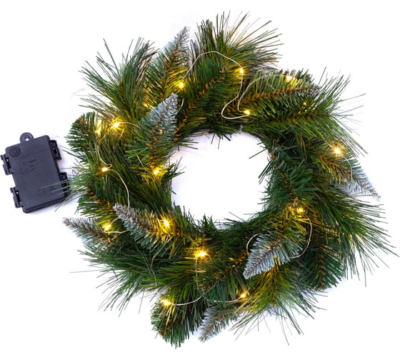 Венок CRYSTAL TREES АРИЯ с вплетенной гирляндой KP6329 1