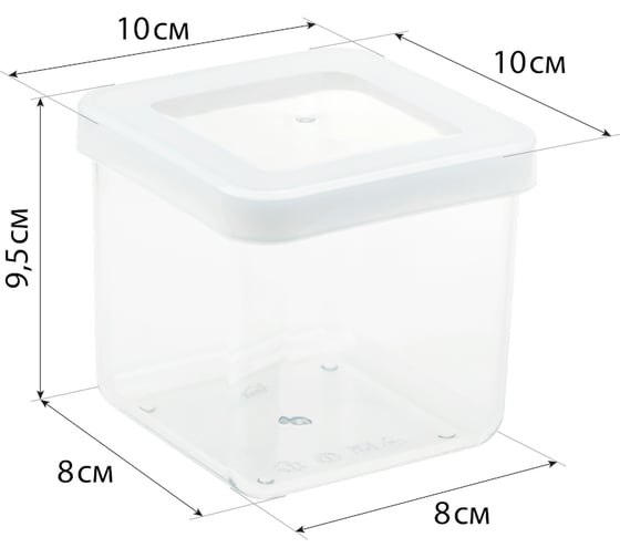 Емкость для сыпучих продуктов IDEA СТЕП 0.65 л, 10х10х9,5 см М 1291