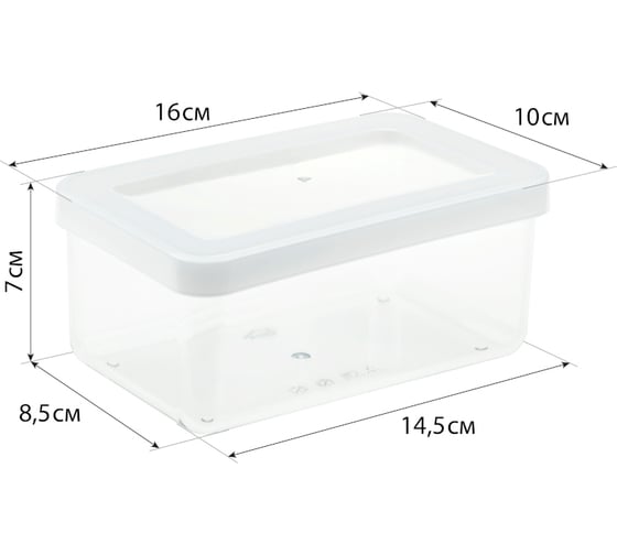 Емкость для сыпучих продуктов IDEA СТЕП 0.8 л, 16х10х7 см М 1295