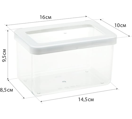 Емкость для сыпучих продуктов IDEA СТЕП 1.1 л, 16х10х9,5 см М 1296