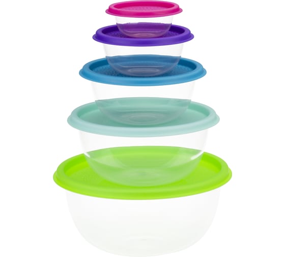 Набор мисок IDEA РАДУГА 5шт М 1308 1