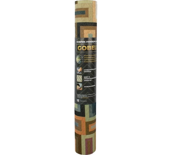 Гобеленовый коврик Bacchetta Gobelin Fantasy Quadrotto marrone 65x250 см 10608