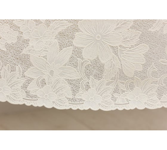Скатерть Towa Ажурная Flower круглая 177 см, сепия 6828