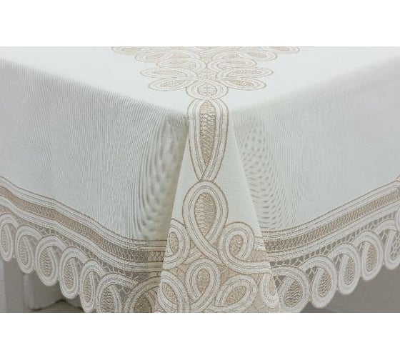 Готовая скатерть Towa Ажурная Pretty прямоугольная 120x150 см, бежевый 5177