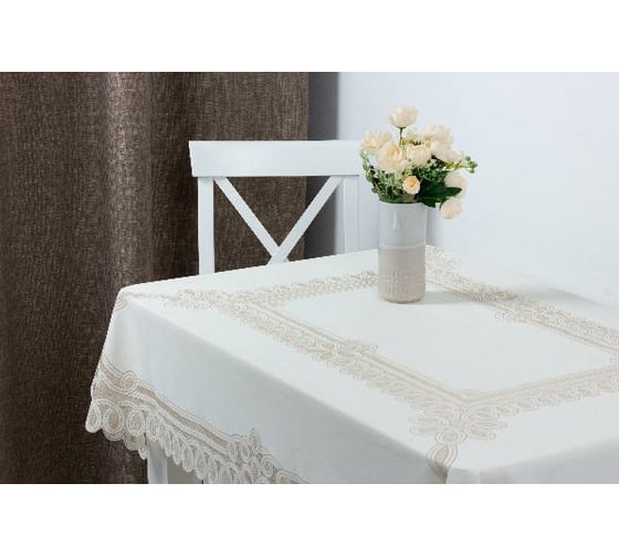 Готовая скатерть Towa Ажурная Pretty прямоугольная 120x150 см, бежевый 5177