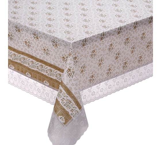 Прямоугольная скатерть Meiwa 152x228 см, белый, бежевый 7561