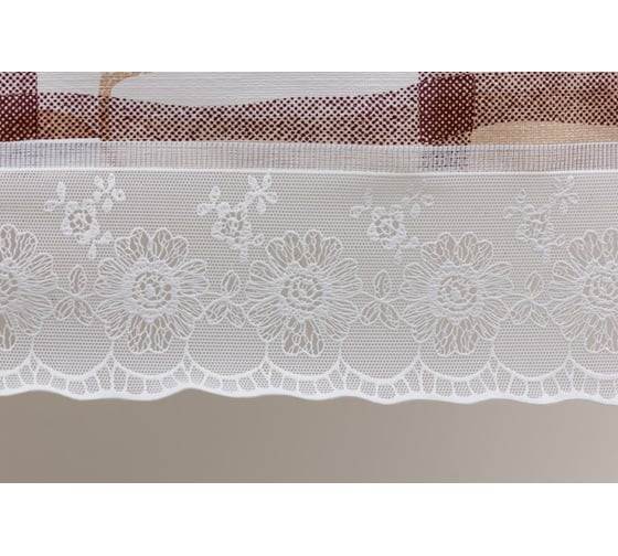 Овальная скатерть Meiwa 132x178 см, белый, коричневый 7550
