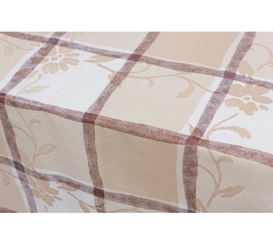 Овальная скатерть Meiwa 132x178 см, белый, коричневый 7550