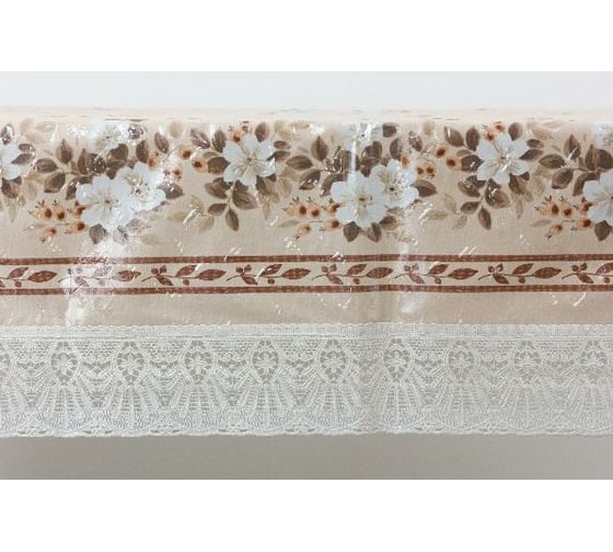 Овальная скатерть Meiwa 132x178 см, белый, бежевый 5785