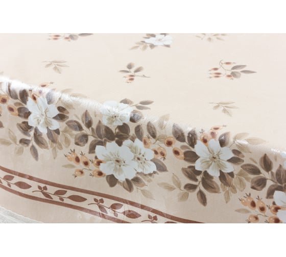 Овальная скатерть Meiwa 152x228 см, белый, бежевый 5791