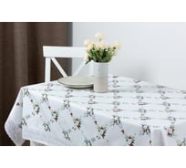 Прямоугольная скатерть Meiwa 122x152 см, белый, зеленый 7534