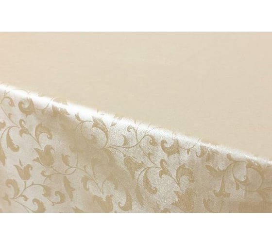 Готовая скатерть Meiwa FPLUS-PLAIN SARASA AZ BE овальная 152x228 см, бежевый 5789