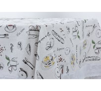 Овальная скатерть Meiwa 132x178 см, белый, бежевый 7548