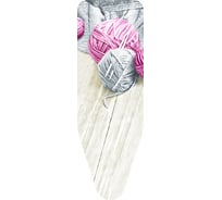 Чехол для гладильной доски Colombo New Scal Клубки Пряжи серый/розовый 130x50 см из хлопка 5546