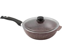 Сотейник Горница 240/82 мм, с пластиковой ручкой, с крышкой, антипригарное покрытие СТ2411аш ПС7244