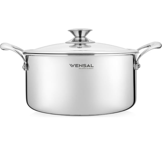 Кастрюля VENSAL Le Chef трехслойная с крышкой из нержавеющей стали 3.8 л 22 см VS1532