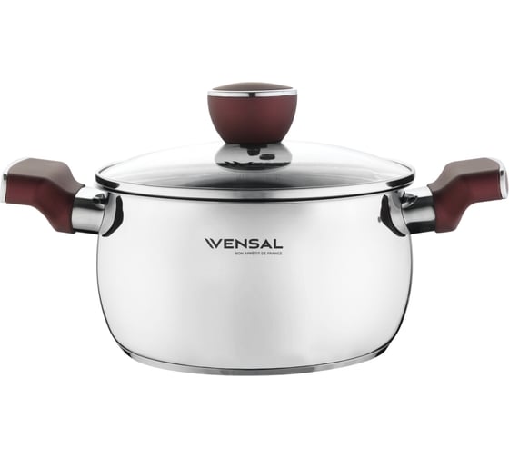 Кастрюля VENSAL Joli с крышкой из нержавеющей стали 2.4 л 18 см VS1544