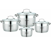 Набор посуды Rainstahl RS\CW 1855-08 8 предметов 2,1 л, 2,9 л, 3,9 л, 6,6 л 7-шаговое дно 1855-08RS\CW