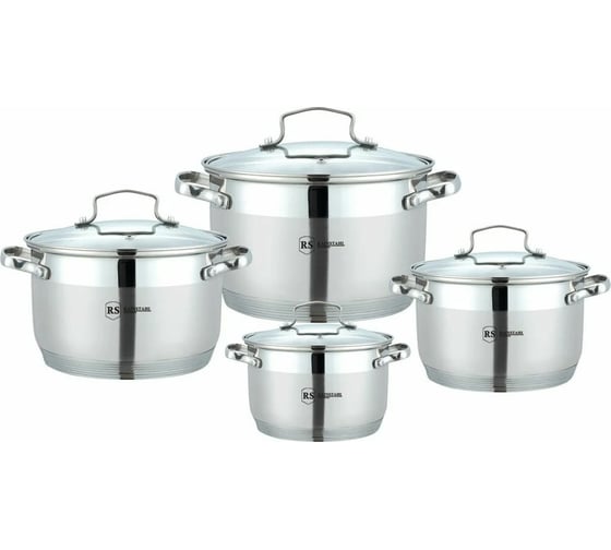 Набор посуды Rainstahl RS\CW 1855-08 8 предметов 2,1 л, 2,9 л, 3,9 л, 6,6 л 7-шаговое дно 1855-08RS\CW 1
