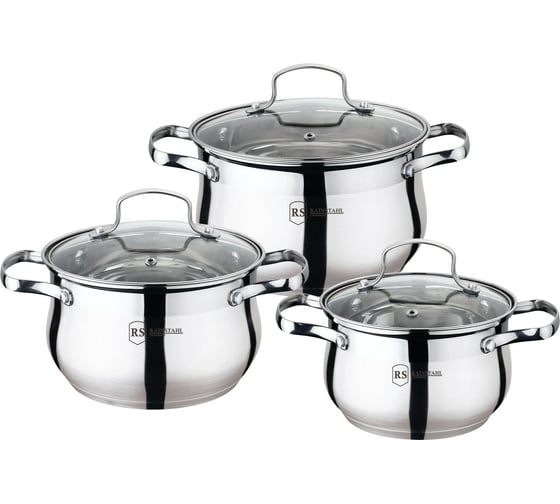 Набор посуды Rainstahl RS/CW 1453-06 6 предметов, 2,1 л, 2,9 л, 3,9 л 1453-06RS/CW
