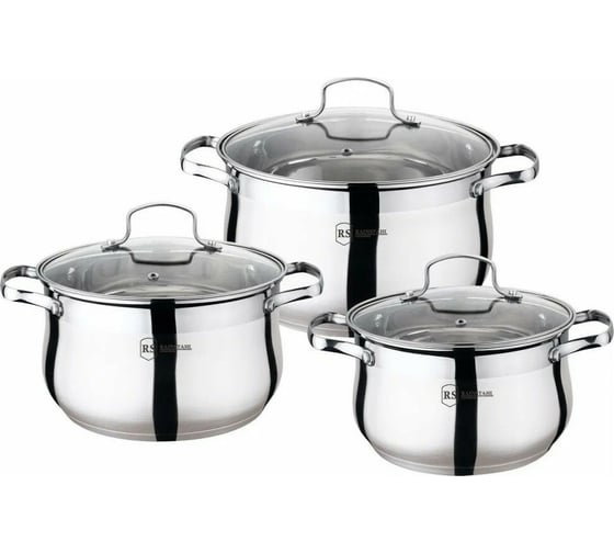 Набор посуды Rainstahl RS/CW 1453-06 6 предметов, 2,1 л, 2,9 л, 3,9 л 1453-06RS/CW