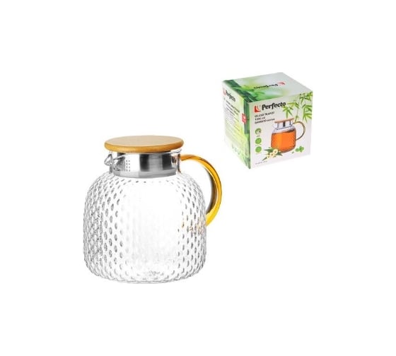 Стеклянный заварочный чайник PERFECTO LINEA Bamboo 1.3 л 38-130018