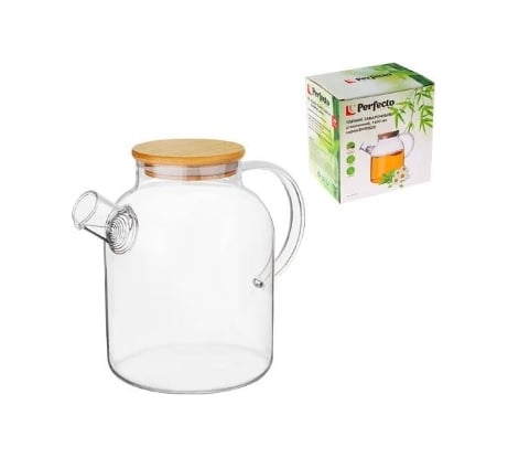 Стеклянный заварочный чайник PERFECTO LINEA Bamboo 1.6 л 38-160007
