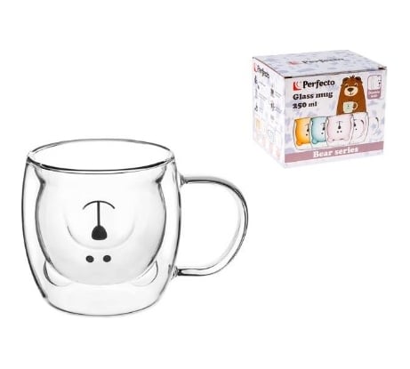 Стеклянная кружка PERFECTO LINEA Bear с двойными стенками, 250 мл 30-125201