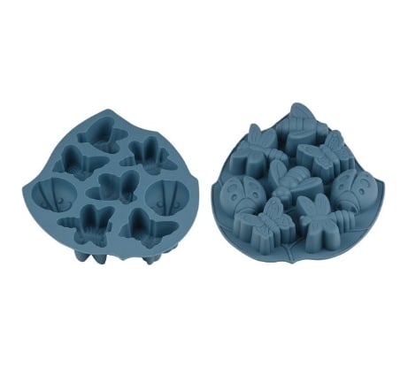 Форма для выпечки PERFECTO LINEA силиконовая, насекомые, 28x21.5x3.5 см, серо-голубой 20-000718